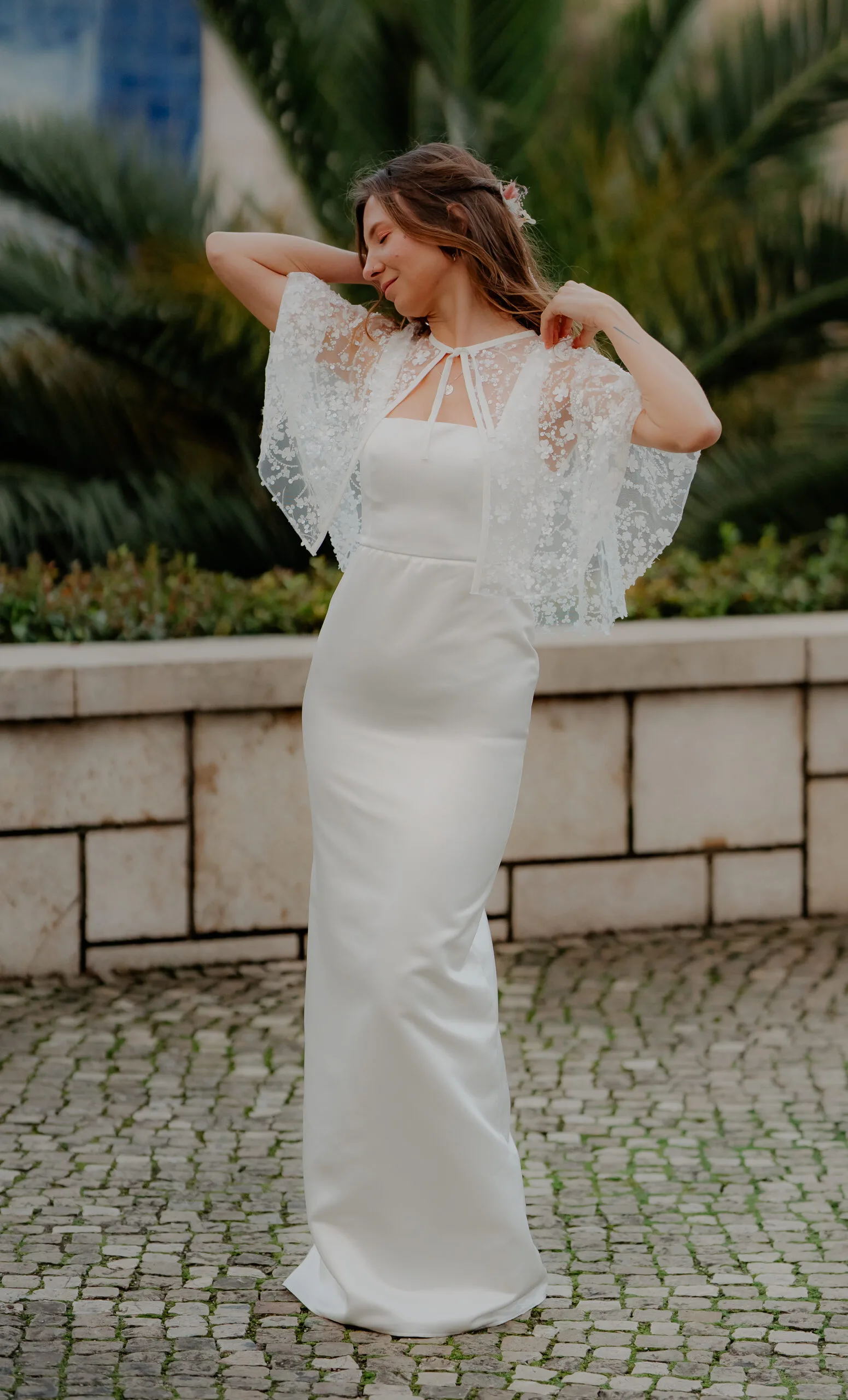 Robe de mariée Victoire coupe droite en satin-robe modulable